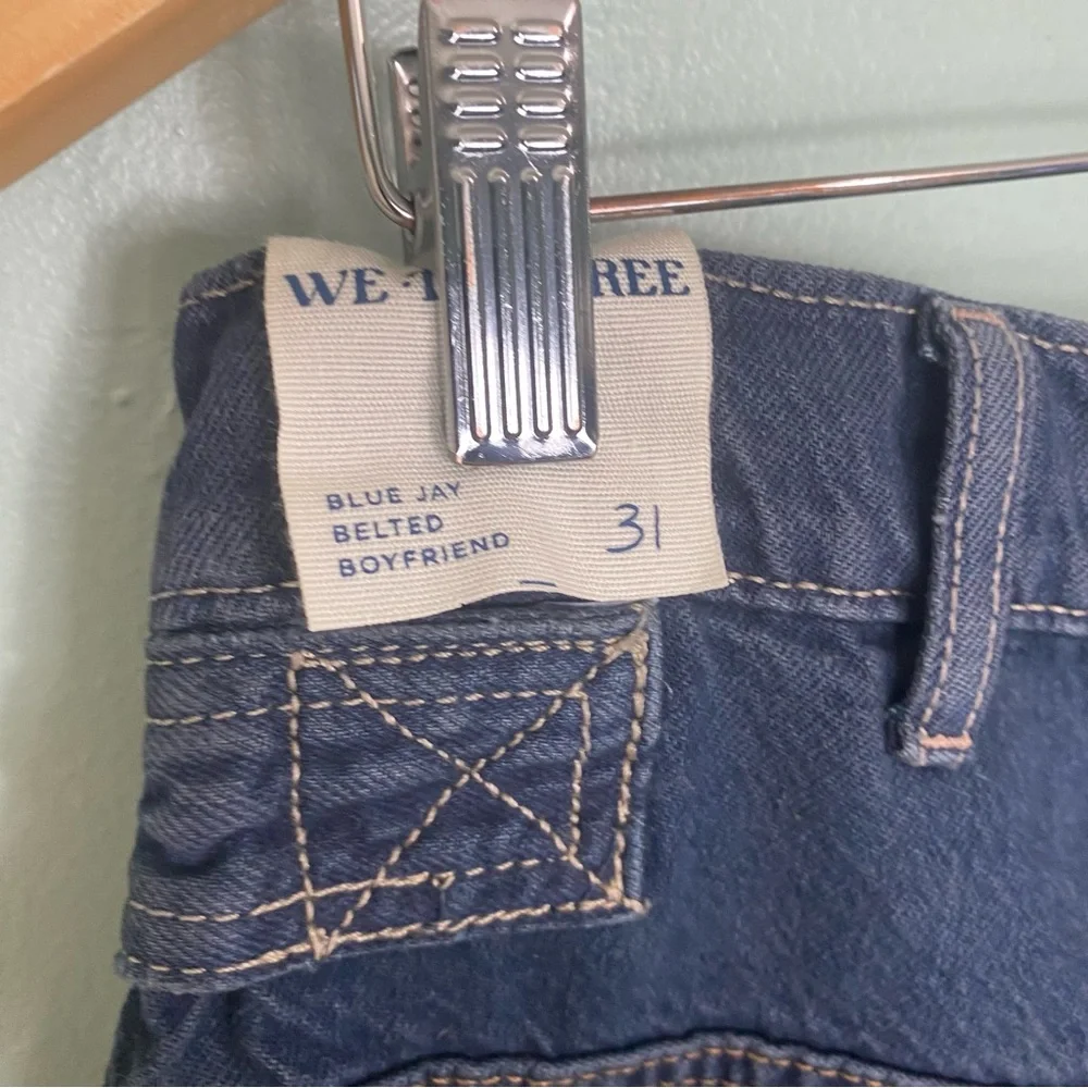 Free‎ People Blue Jay Belted Boyfriend Jeans Baggy Slouchy Size 31